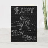 Zwarte en witte nieuwjaarskaart kaart (Voorkant)