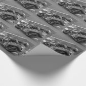 Zwarte en witte Ninja Cadeaupapier (Hoek)