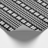 Zwarte en witte Noordse kerstkeuken Patroon Cadeaupapier (Hoek)
