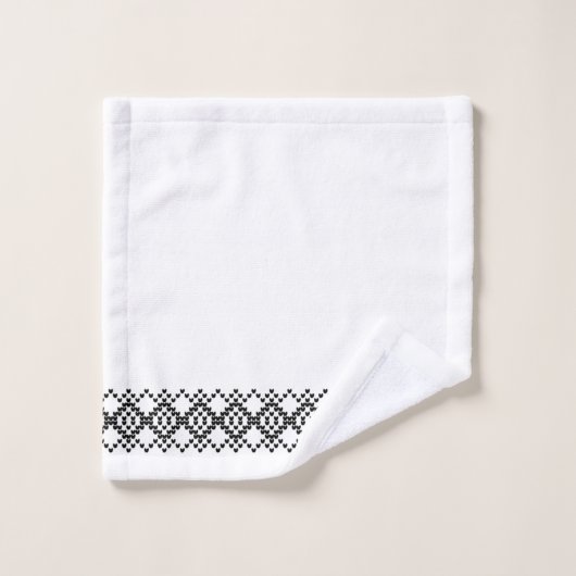 Zwarte en witte Noorse grens Bad Handdoek (Wasdoekje)