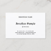 Zwarte en witte nostalgische oude Engelse tekst Visitekaartje (Achterkant)