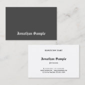 Zwarte en witte nostalgische oude Engelse tekst Visitekaartje (Voorkant / Achterkant)