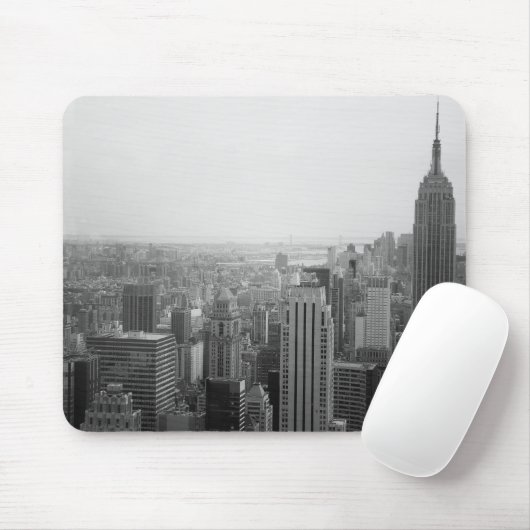 Zwarte en witte NYC Skyline Cityscape Muismat (Met muis)