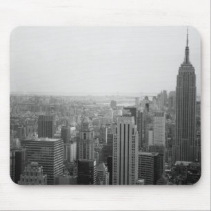 Zwarte en witte NYC Skyline Cityscape Muismat