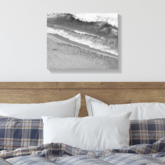 Zwarte en Witte Oceaan Canvas Afdruk (Insitu (Slaapkamer))