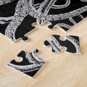 Zwarte en witte octopus legpuzzel (Zijkant)