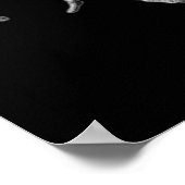 Zwarte en witte octopus schedel met rode roze poster (Hoek)