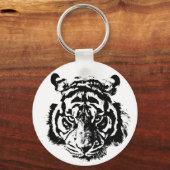 Zwarte en witte ogen van tijger sleutelhanger (Voorkant)