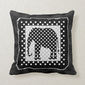 Zwarte en witte olifant, pooldots kussen