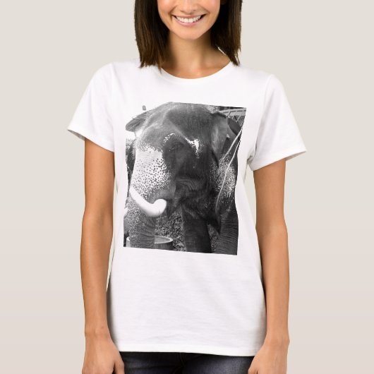 Zwarte en witte olifant t-shirt (Voorkant)