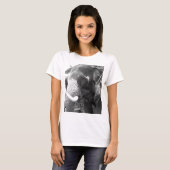 Zwarte en witte olifant t-shirt (Voorkant volledig)