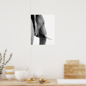 Zwarte en witte olifant Wilde afrikaanse dierfoto Poster (Keuken)