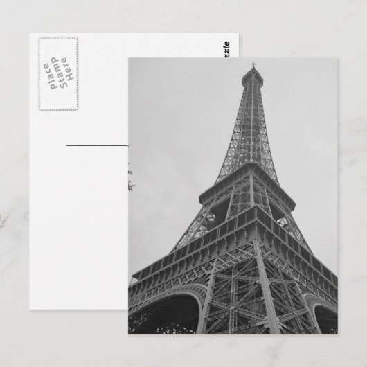 Zwarte en witte olifantentoren in Parijs Briefkaart (Voorkant / Achterkant)