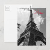 Zwarte en witte olifantentoren in Parijs Briefkaart (Voorkant / Achterkant)