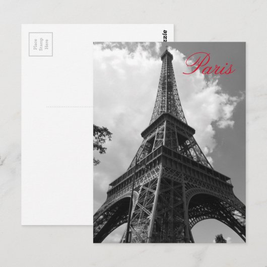 Zwarte en witte olifantentoren in Parijs Briefkaart (Voorkant / Achterkant)