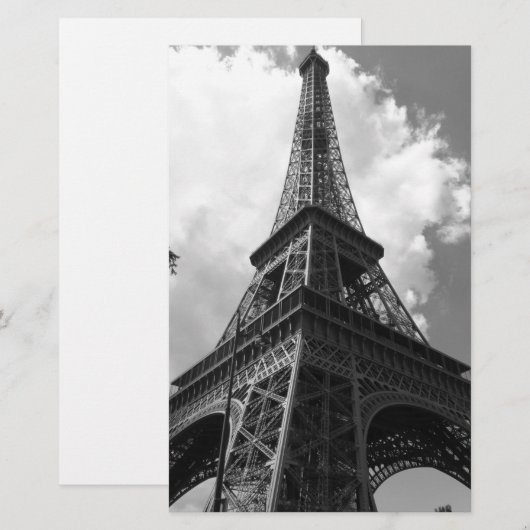 Zwarte en witte olifantentoren in Parijs Briefpapier (Voorkant / Achterkant)