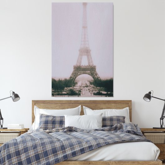  zwarte en witte olifantentoren in Parijs Canvas Afdruk (Insitu (Slaapkamer))