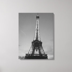 Zwarte en witte olifantentoren in Parijs Canvas Afdruk