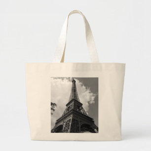 Zwarte en witte olifantentoren in Parijs Grote Tote Bag