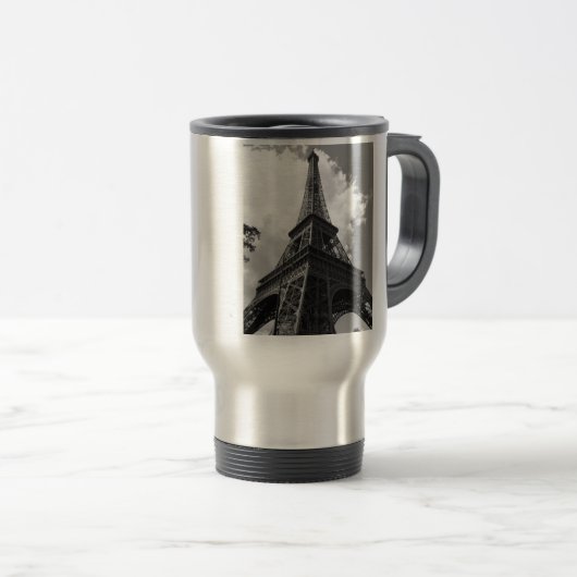 Zwarte en witte olifantentoren in Parijs Reisbeker (Voorkant rechts)
