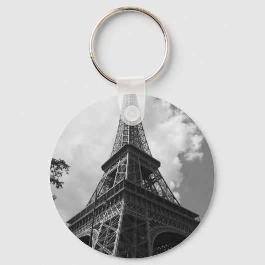 Zwarte en witte olifantentoren in Parijs Sleutelhanger (Voorkant)