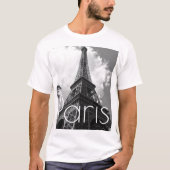 Zwarte en witte olifantentoren in Parijs T-shirt (Voorkant)