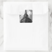 Zwarte en witte olifantentoren in Parijs Vierkante Sticker (Tas)