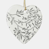 Zwarte en witte olijftak keramisch ornament (Rechts)