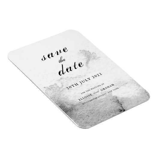 Zwarte en witte ombre kalligrafie Sla de datum op Magneet (Rechterzijde)