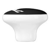 Zwarte en witte onicorn sterren keramische knop (Zijkant)