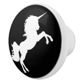 Zwarte en witte onicorn sterren keramische knop (Rechts)