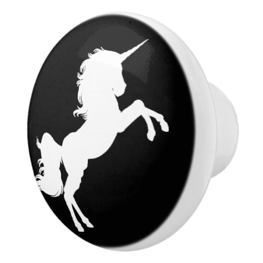 Zwarte en witte onicorn sterren keramische knop (Rechts)