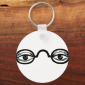 Zwarte en witte oogbril en ogen sleutelhanger (Voorkant)
