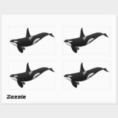 Zwarte en Witte Orca Killer Whale Rechthoekige Sticker (Vel)