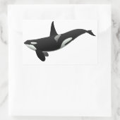 Zwarte en Witte Orca Killer Whale Rechthoekige Sticker (Tas)