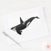 Zwarte en Witte Orca Killer Whale Rechthoekige Sticker (Envelop)