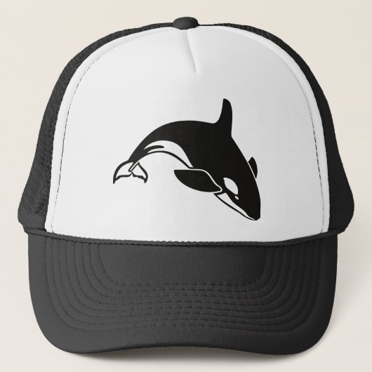 Zwarte en Witte Orca Killer Whale Trucker Pet (Voorkant)