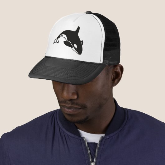 Zwarte en Witte Orca Killer Whale Trucker Pet (In situ)