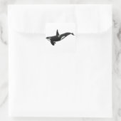Zwarte en Witte Orca Killer Whale Vierkante Sticker (Tas)