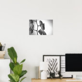 Zwarte en witte orchidee bloemen op de stom poster (Thuiskantoor)