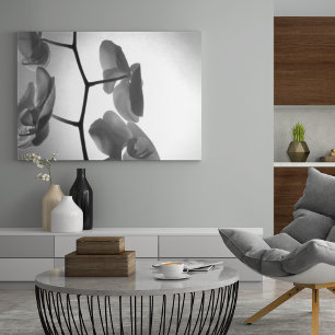 Zwarte en witte orchidee bloemen op de stom poster
