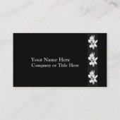 Zwarte en witte orchidee visitekaartje (Achterkant)