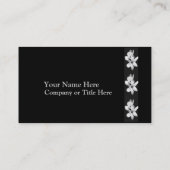 Zwarte en witte orchidee visitekaartje (Achterkant)