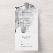 Zwarte en witte orchideeën bruiloft all in one uitnodiging (Binnen)