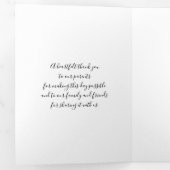 Zwarte en witte orchideeën bruiloft drieluik programma (Binnenzijde eerst)