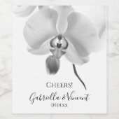 Zwarte en witte orchideeën bruiloft wijn etiket (Enkel label)