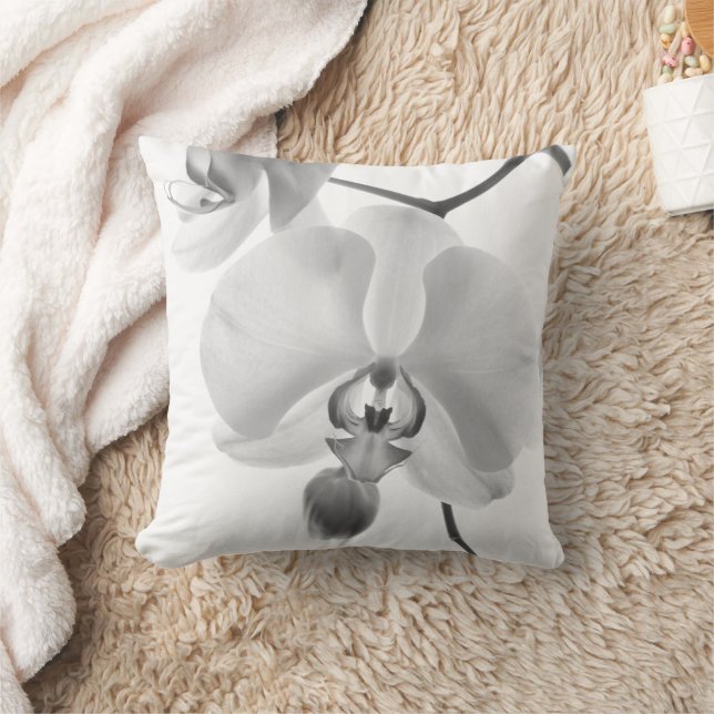 Zwarte en witte orchideeën op de Stem Pillow Kussen (Deken)
