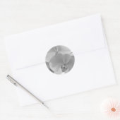 Zwarte en witte orchideeën ronde sticker (Envelop)
