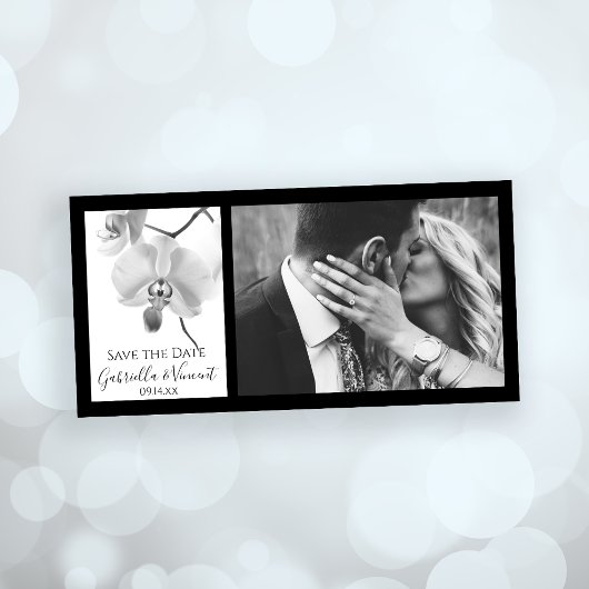 Zwarte en witte orchideeën Weddenschap Save the Da Date