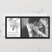 Zwarte en witte orchideeën Weddenschap Save the Da Date (Voorkant)